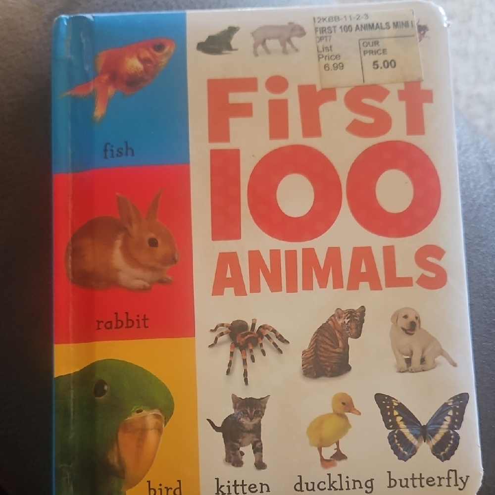 First 100 Animals Book - Colorful Educational Book for Small Pets
